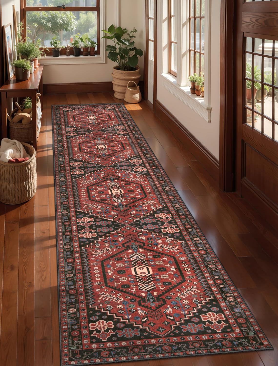 Ciicool Red Boho Area Rug