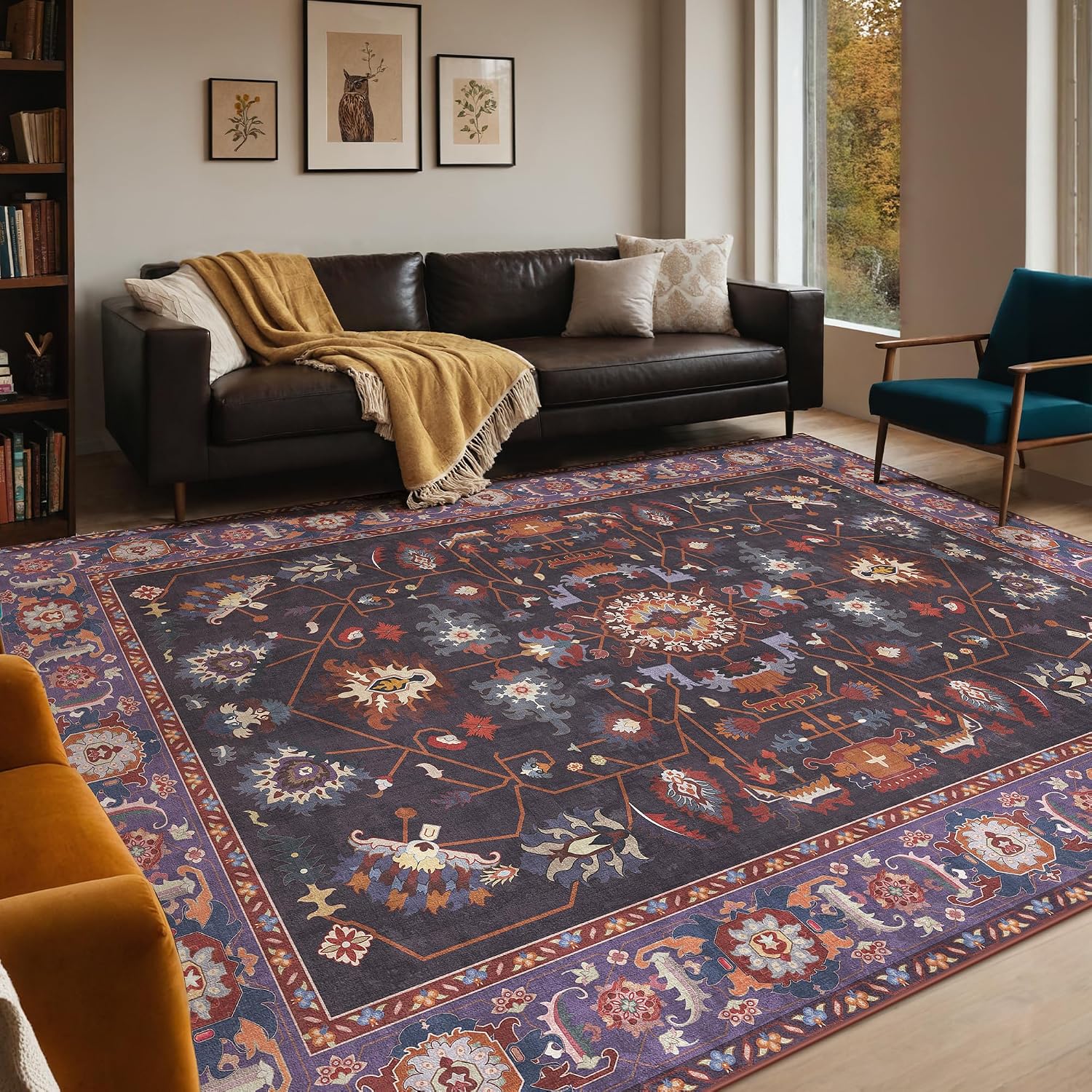 Kokia Nova Violet Floral Area Rug