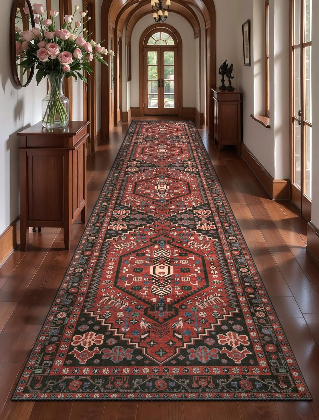 Ciicool Red Boho Area Rug