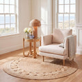 6ft Ivory Hand Braided Jute Round Rug NF364B