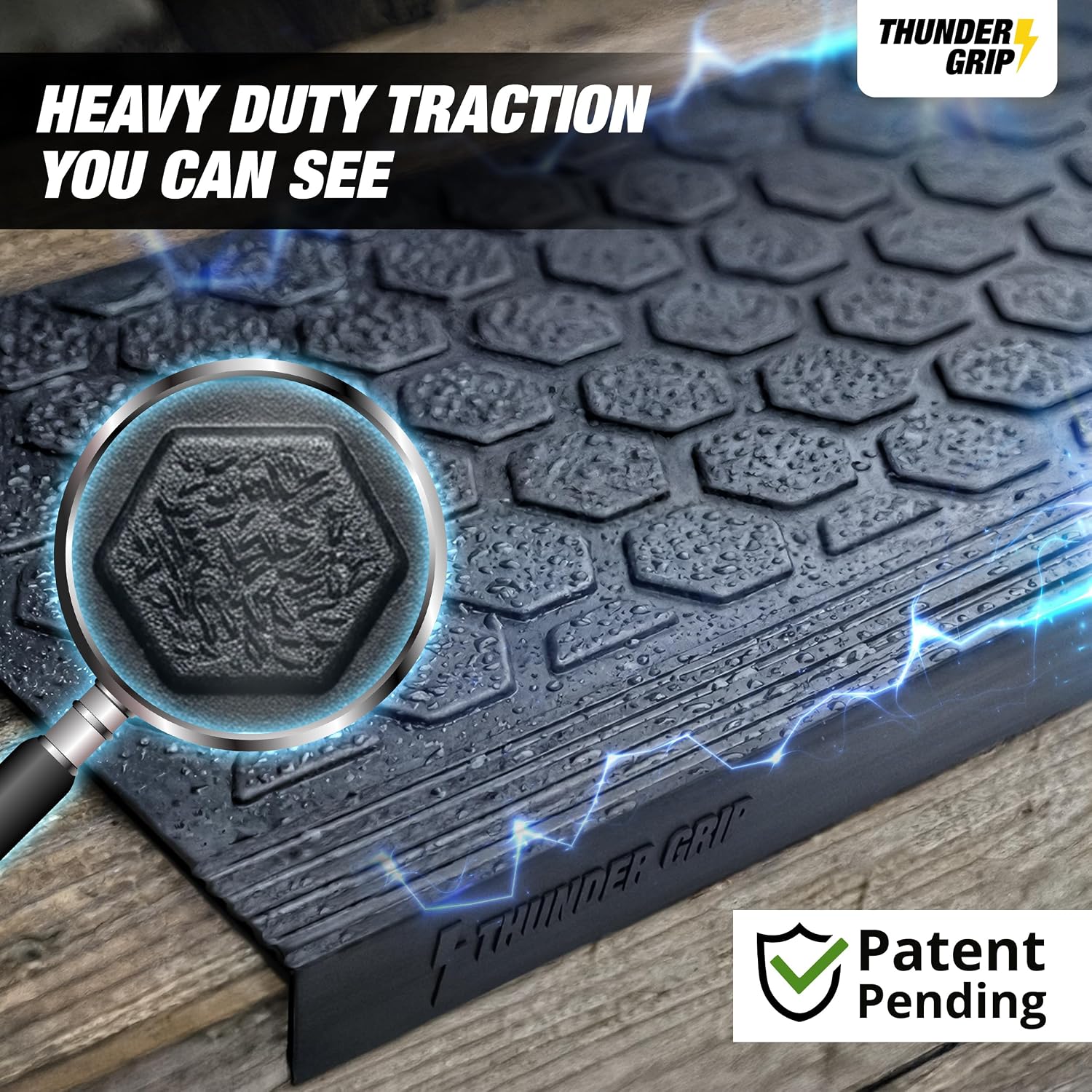 5pc Thunder Grip Rubber Stair Treads