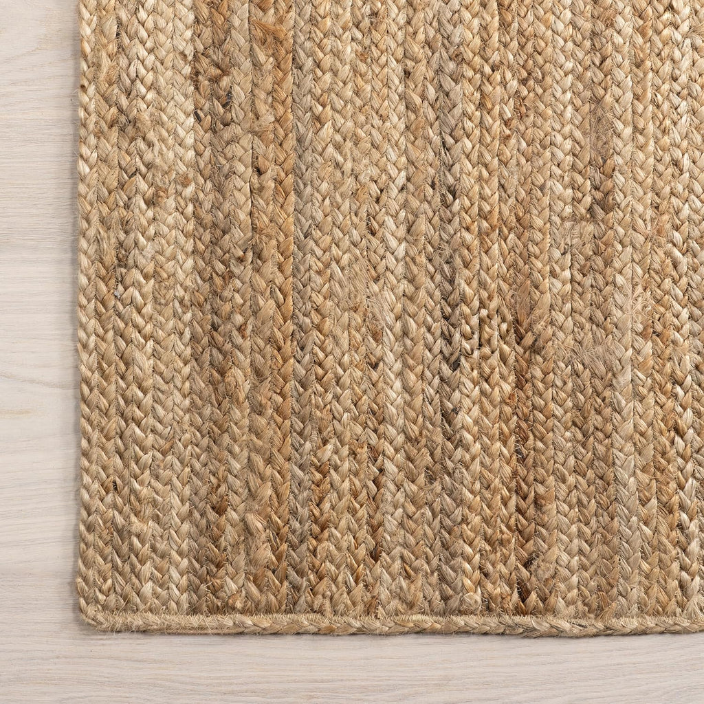 7ft Solid Hand Woven Jute Round Rug