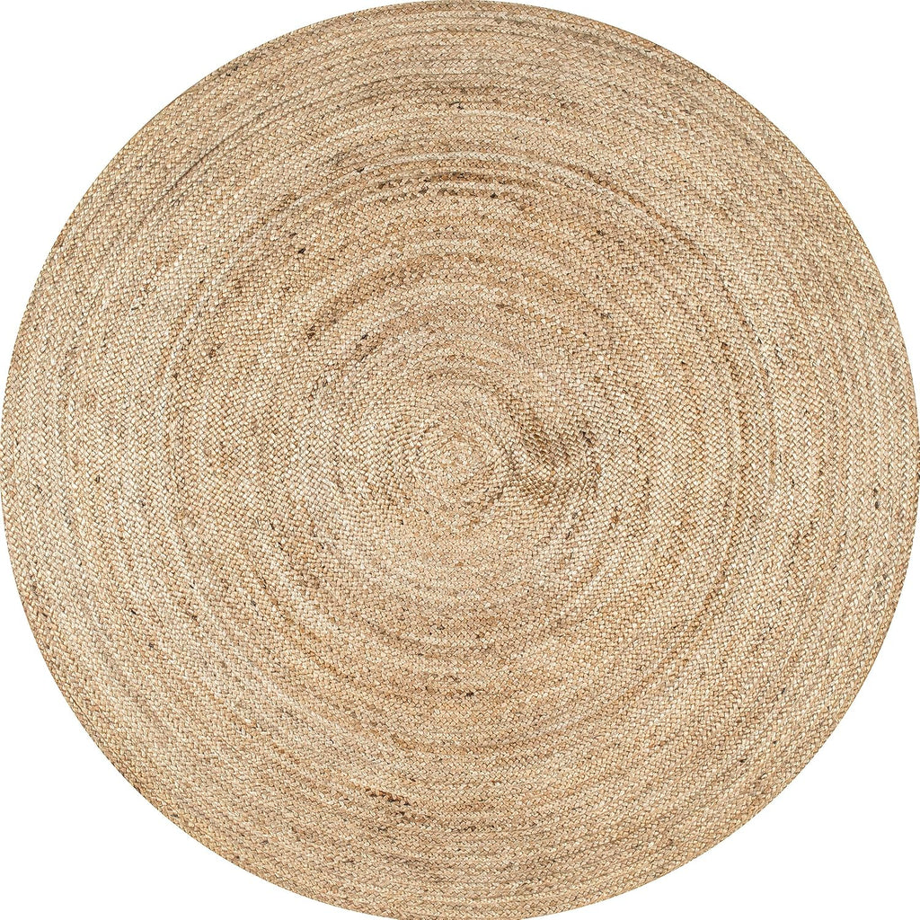 7ft Solid Hand Woven Jute Round Rug