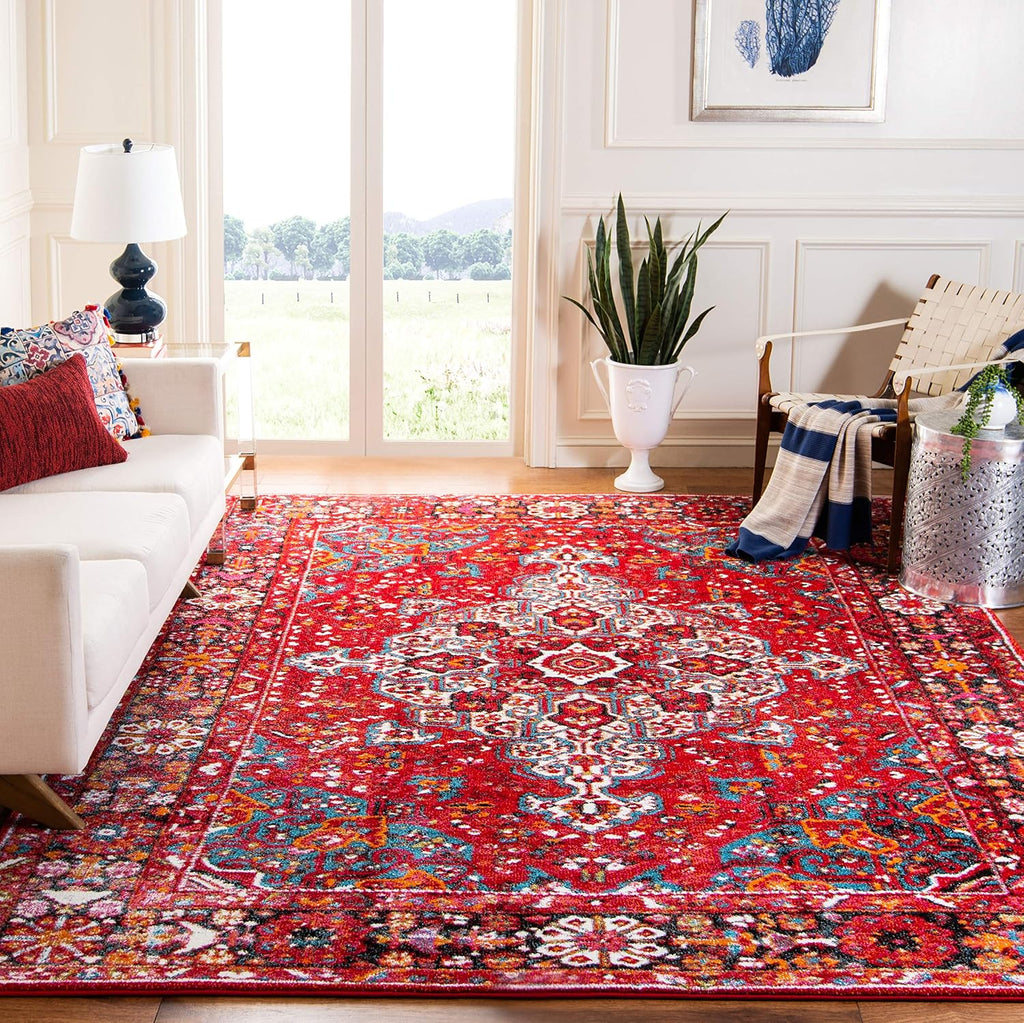 Vintage Hamadan Red Multi 8x10 Rug