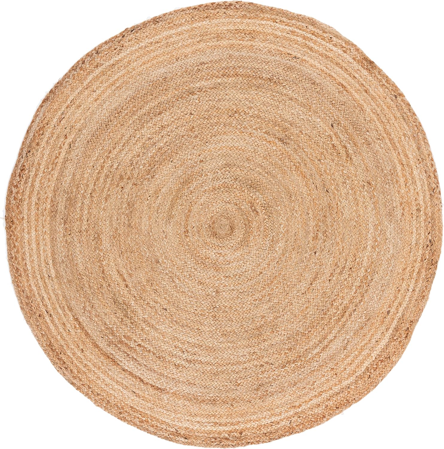 6ft Natural Braided Flat Weave Jute Rug
