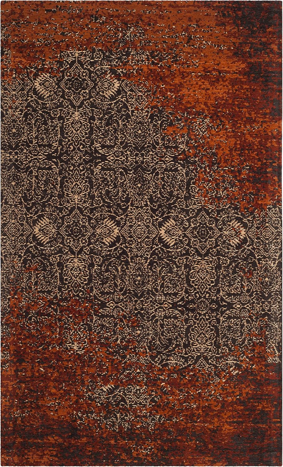 Rust Brown Vintage Accent Rug
