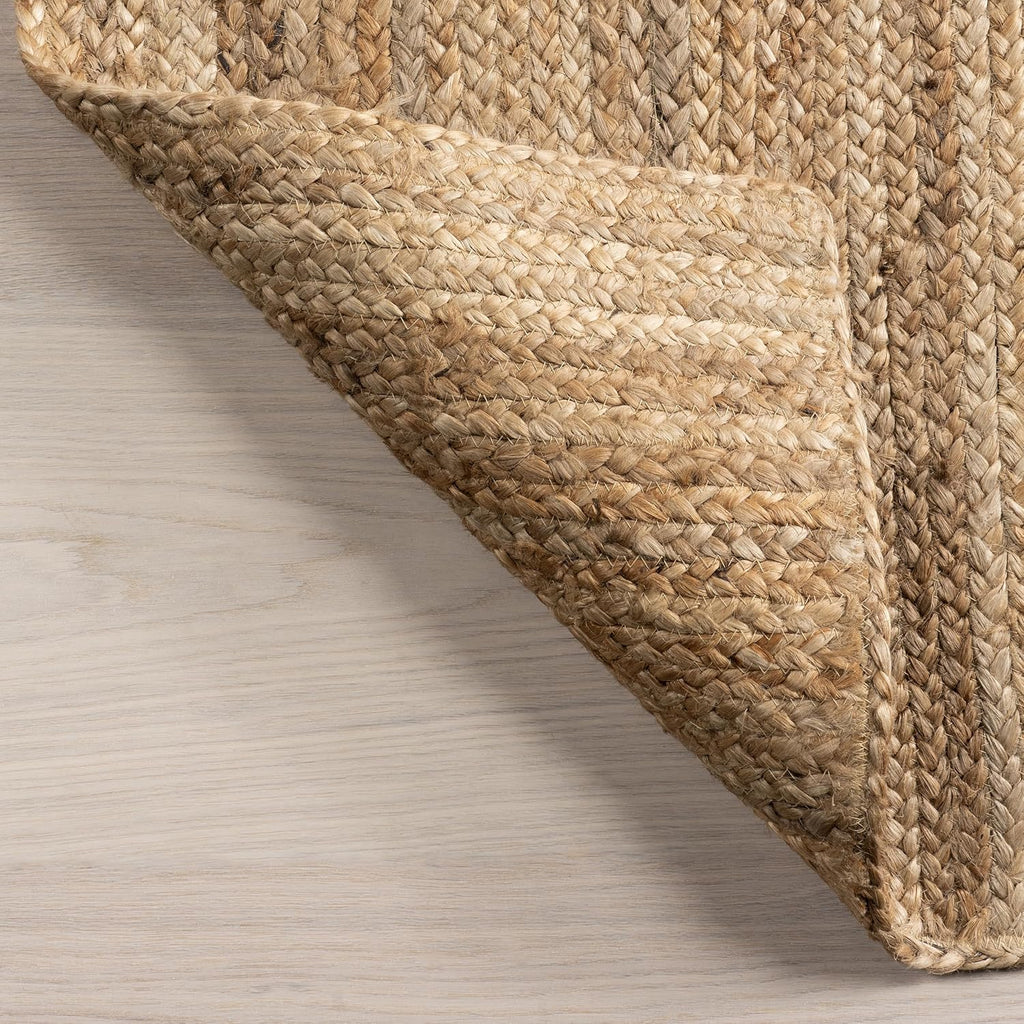 7ft Solid Hand Woven Jute Round Rug