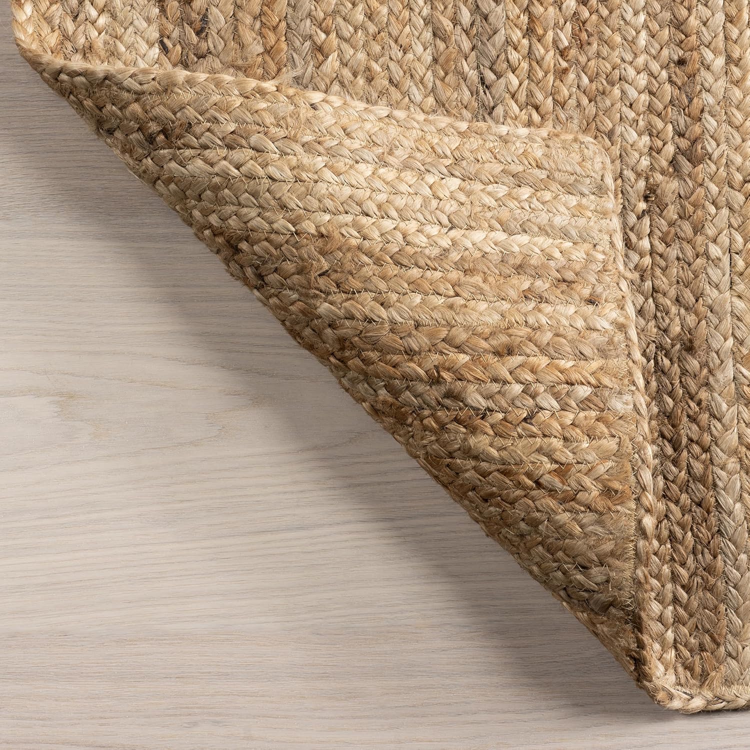 7ft Solid Hand Woven Jute Round Rug